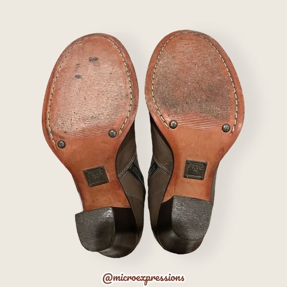 $599 Frye Julia Tall Lace Up Tan Beige Real Leather Military Zip Up Heeled Boots - Picture 9 of 14